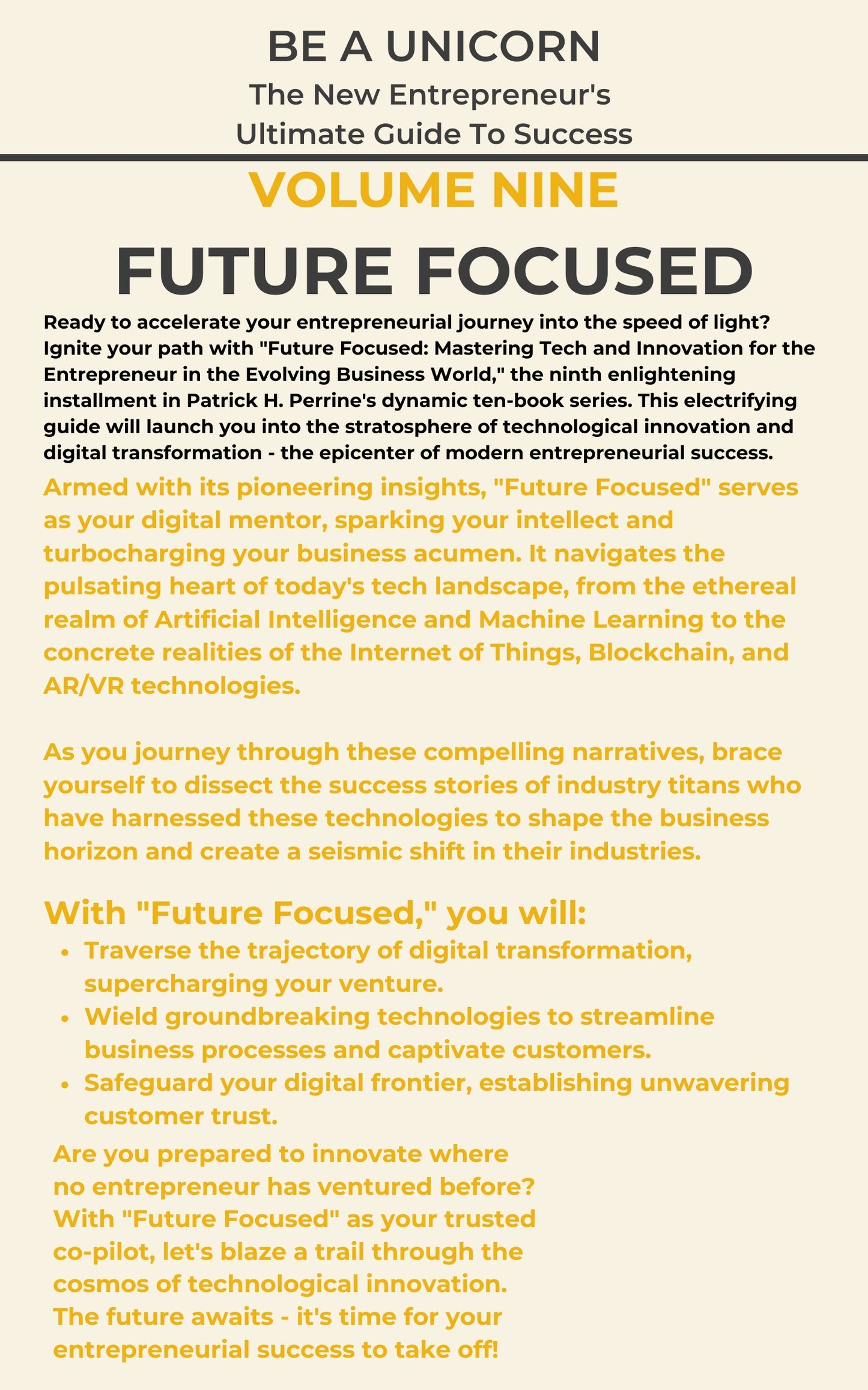 Vol 9 of the Be A Unicorn Series: Future Focused