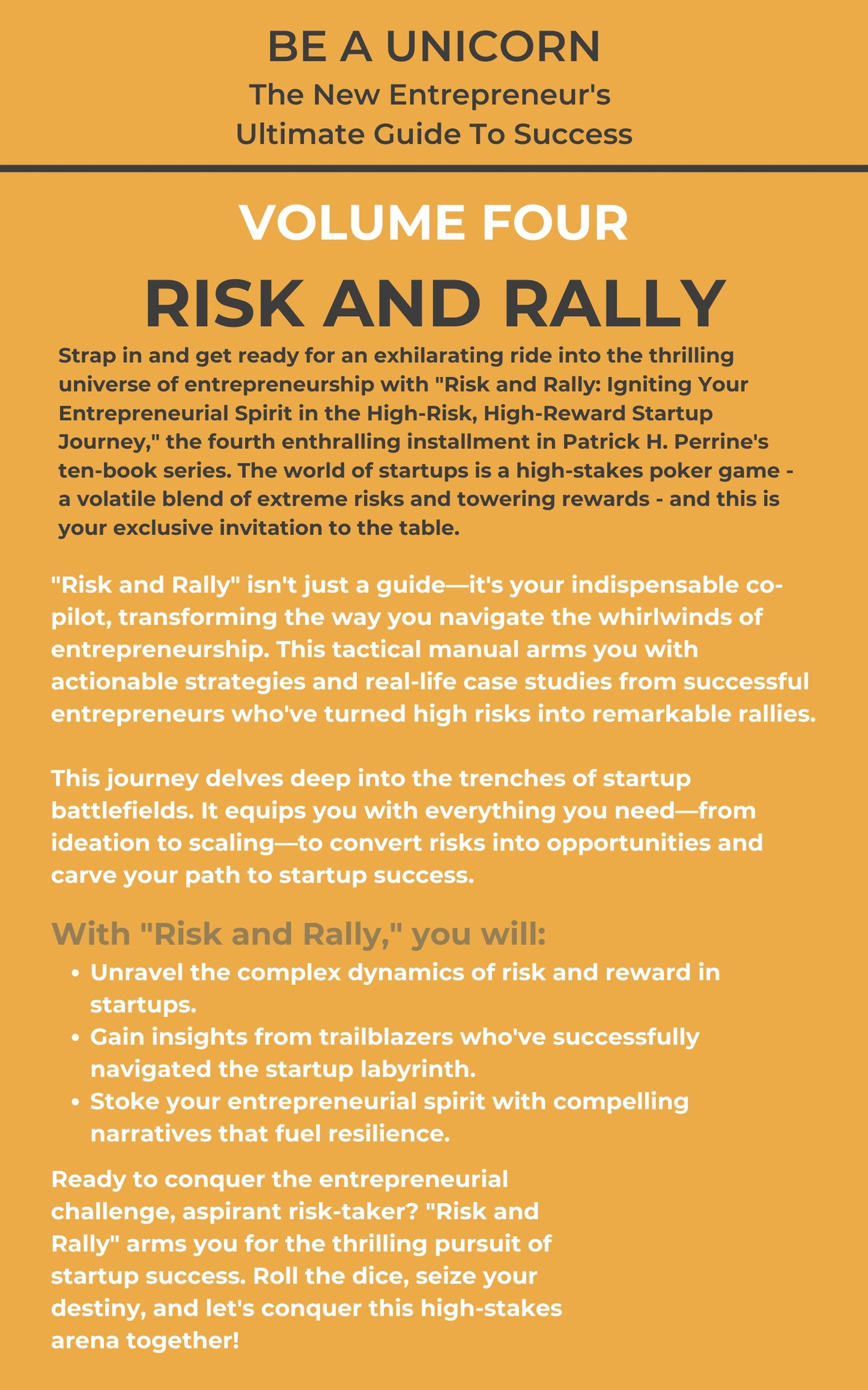 Vol 4 of the Be A Unicorn Series: Risk and Rally